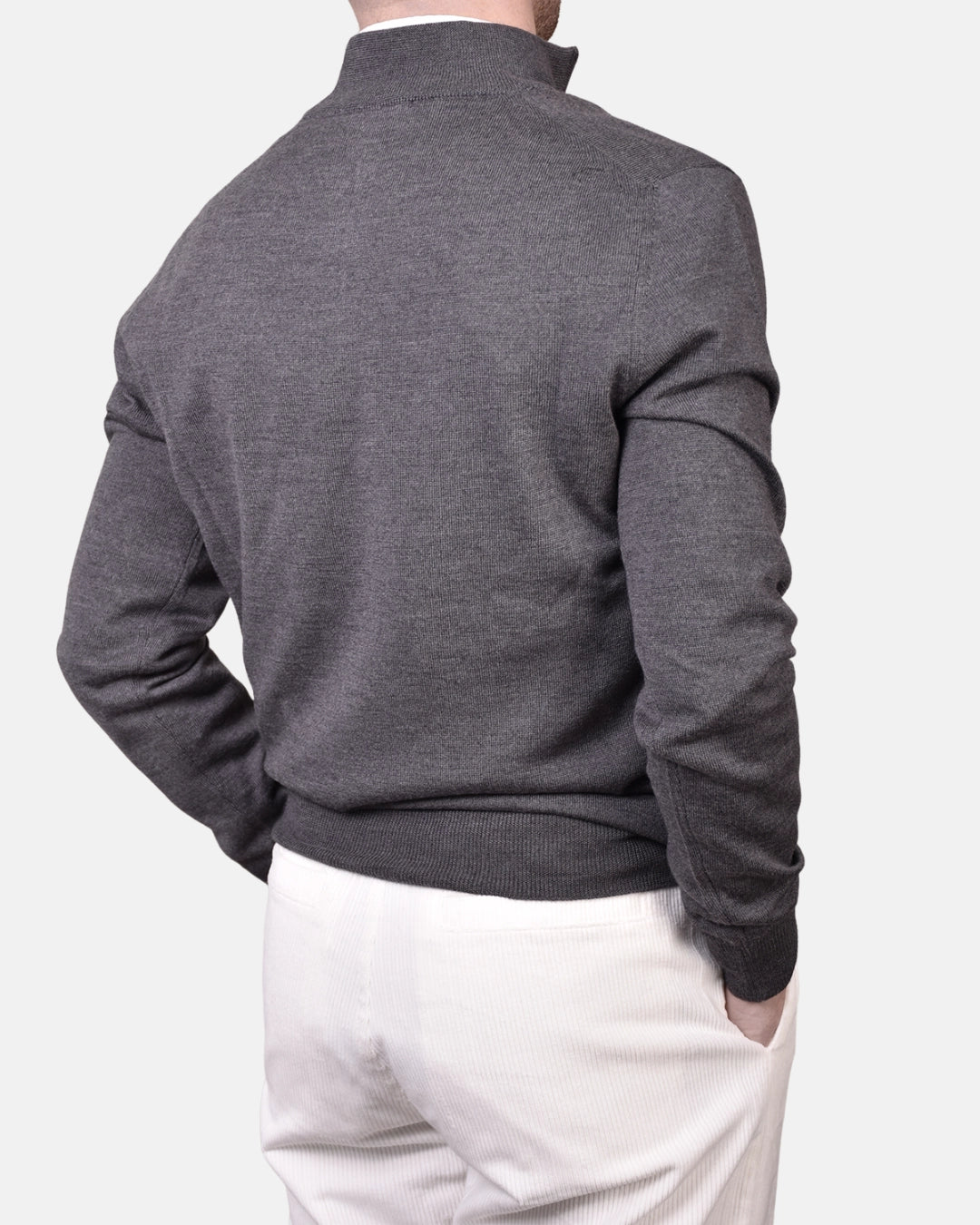 Merino 12 GG Half Zip - Grey - Hugo Sthlm