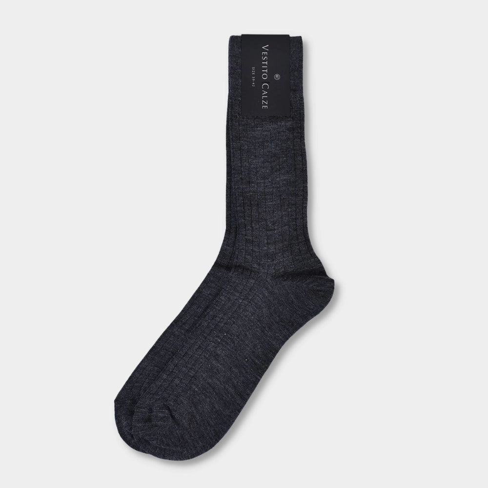 Merino Rib Socks - Anthracite - Hugo Sthlm