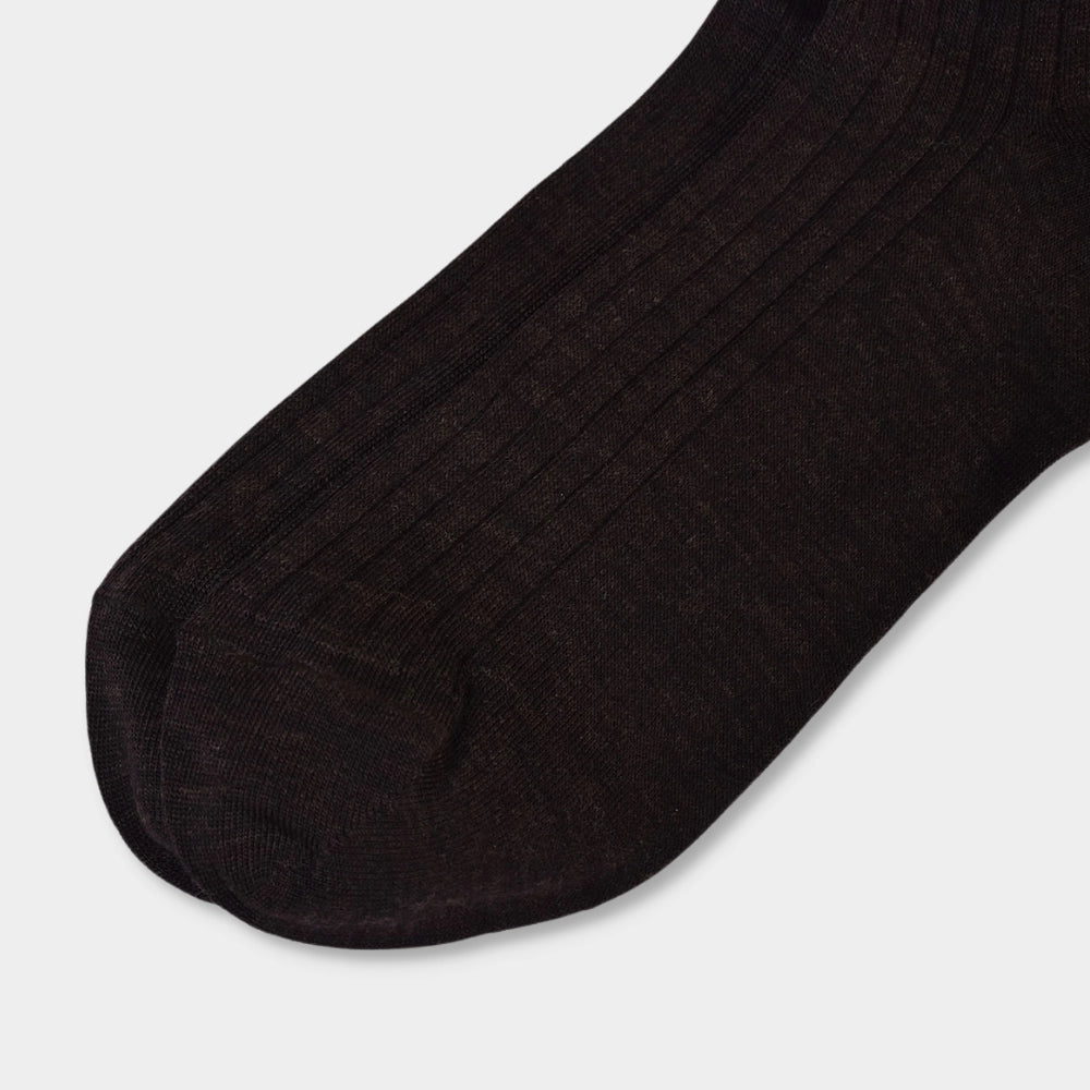 Merino Rib Socks - Brown - Hugo Sthlm