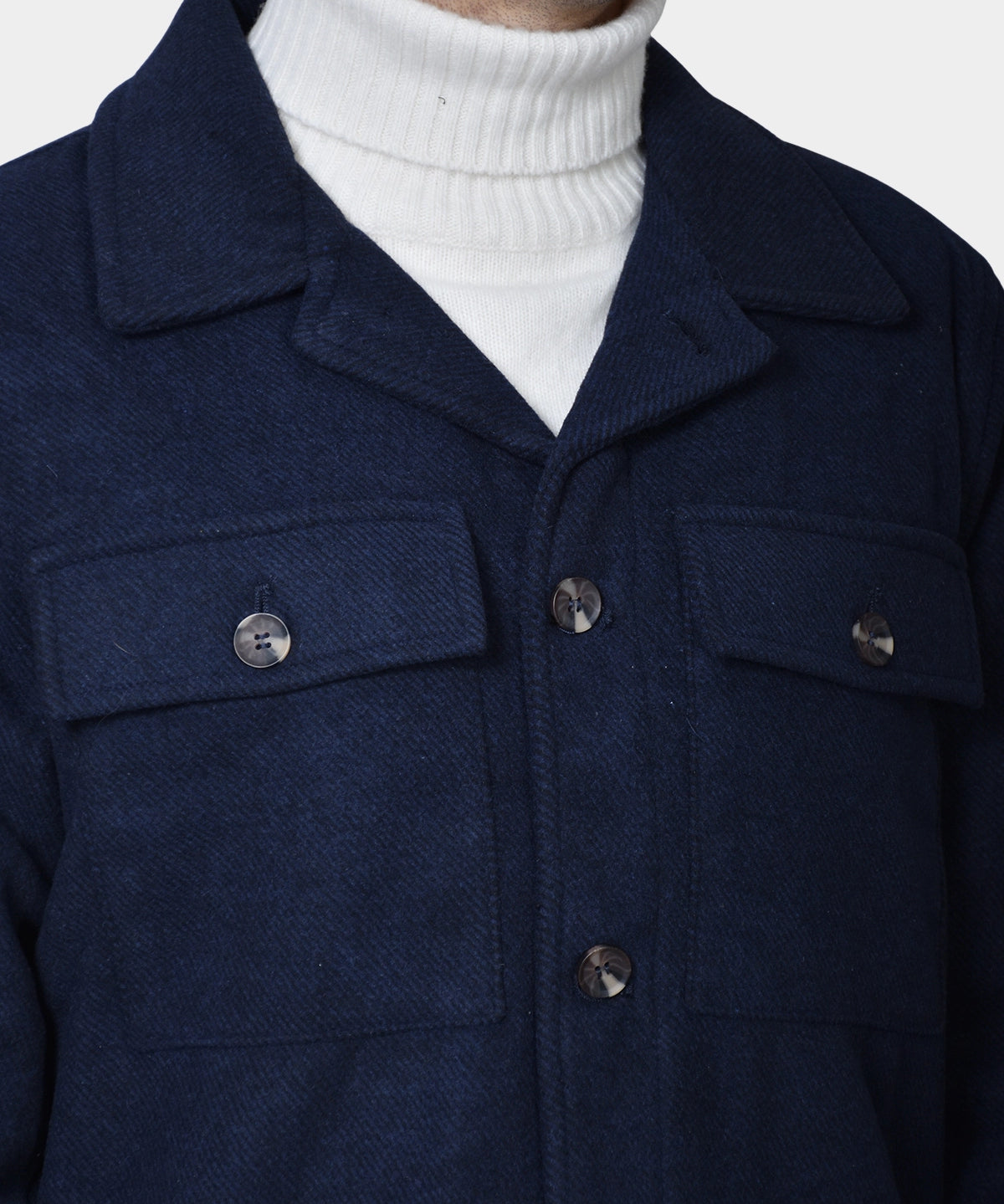 OVERSHIRT POCKETS WOOL/BLEND - Navy - Hugo Sthlm