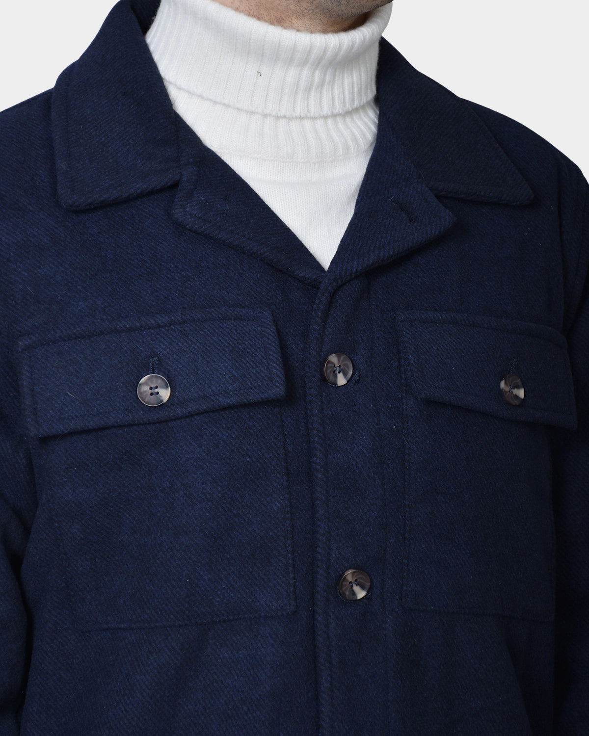 OVERSHIRT POCKETS WOOL/BLEND - Navy - Hugo Sthlm