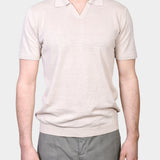 Open Polo Linen Blend - Beige - Hugo Sthlm
