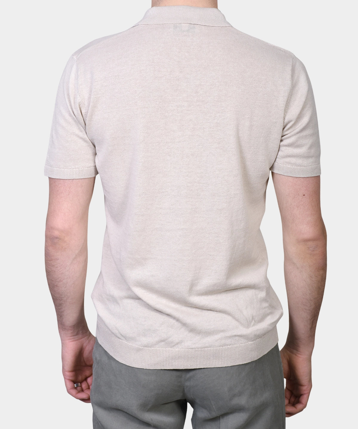 Open Polo Linen Blend - Beige - Hugo Sthlm