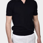 Open Polo Linen Blend - Black - Hugo Sthlm