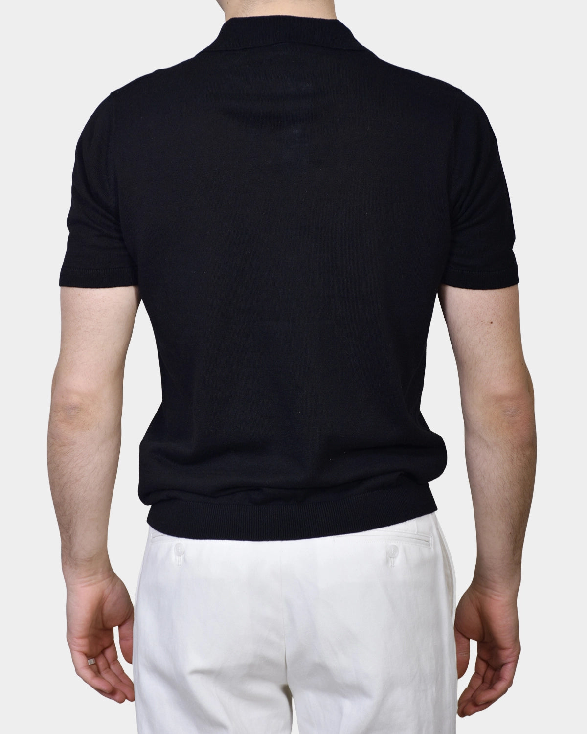Open Polo Linen Blend - Black - Hugo Sthlm