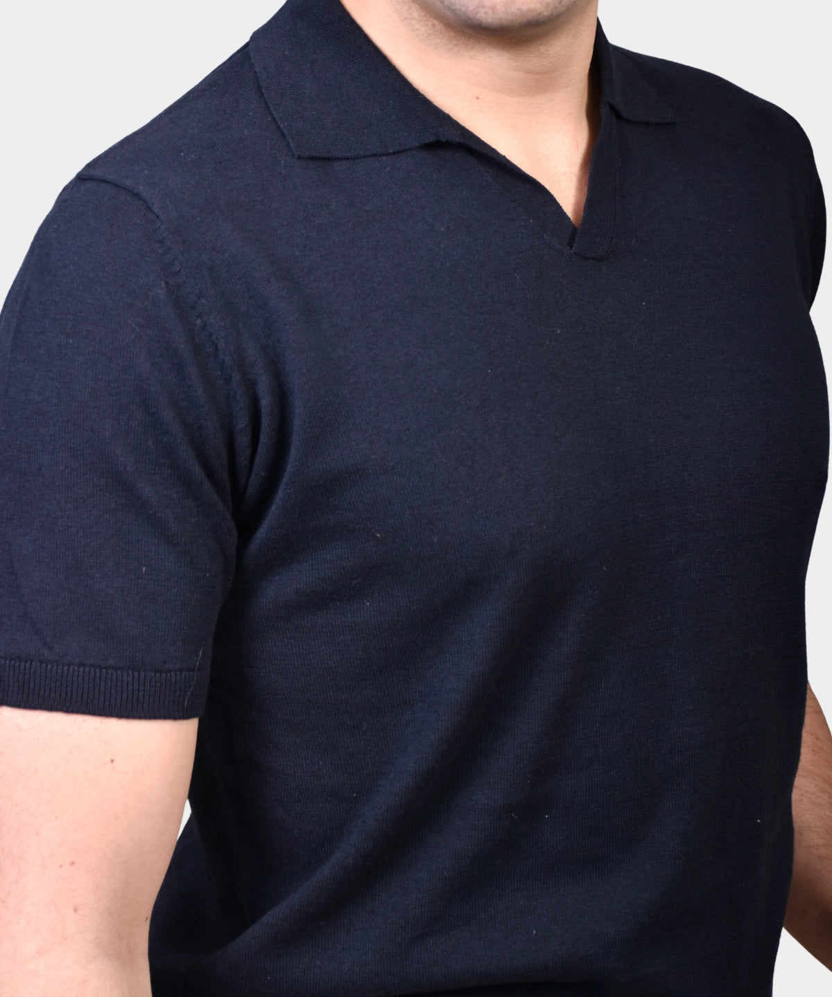 Open Polo Linen Blend - Navy - Hugo Sthlm