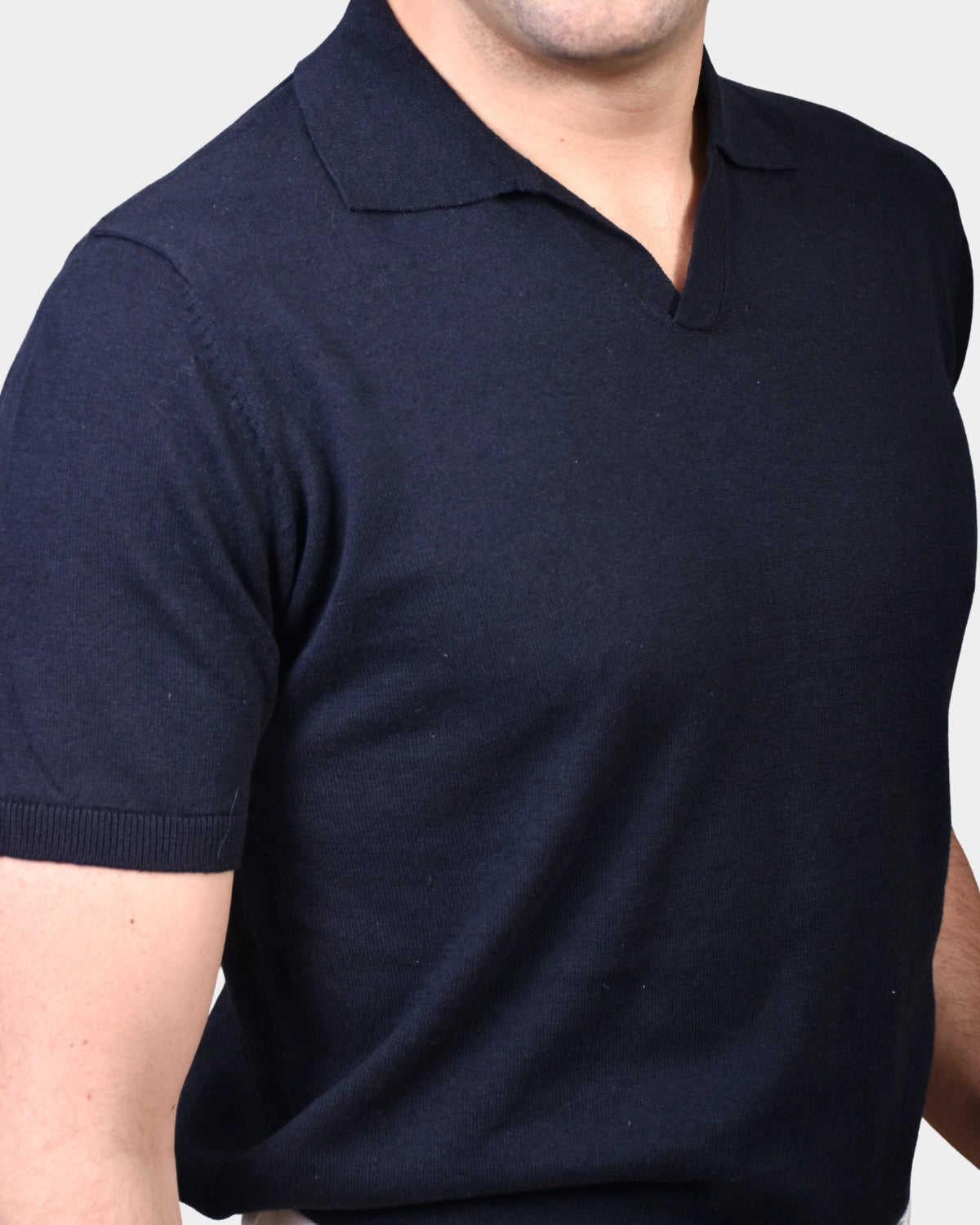 Open Polo Linen Blend - Navy - Hugo Sthlm