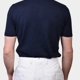 Open Polo Linen Blend - Navy - Hugo Sthlm