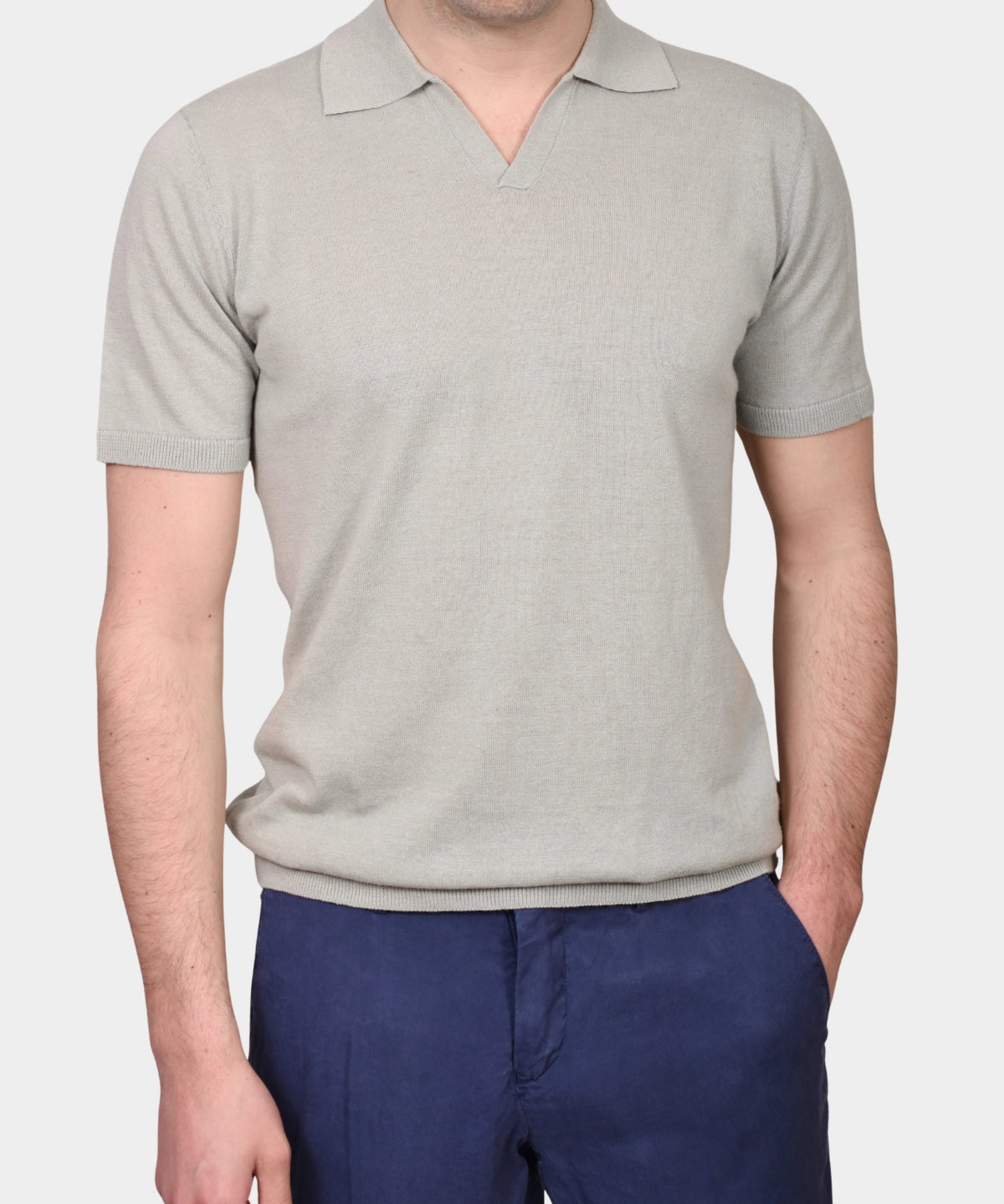 Open Polo Linen Blend - Water Green - Hugo Sthlm