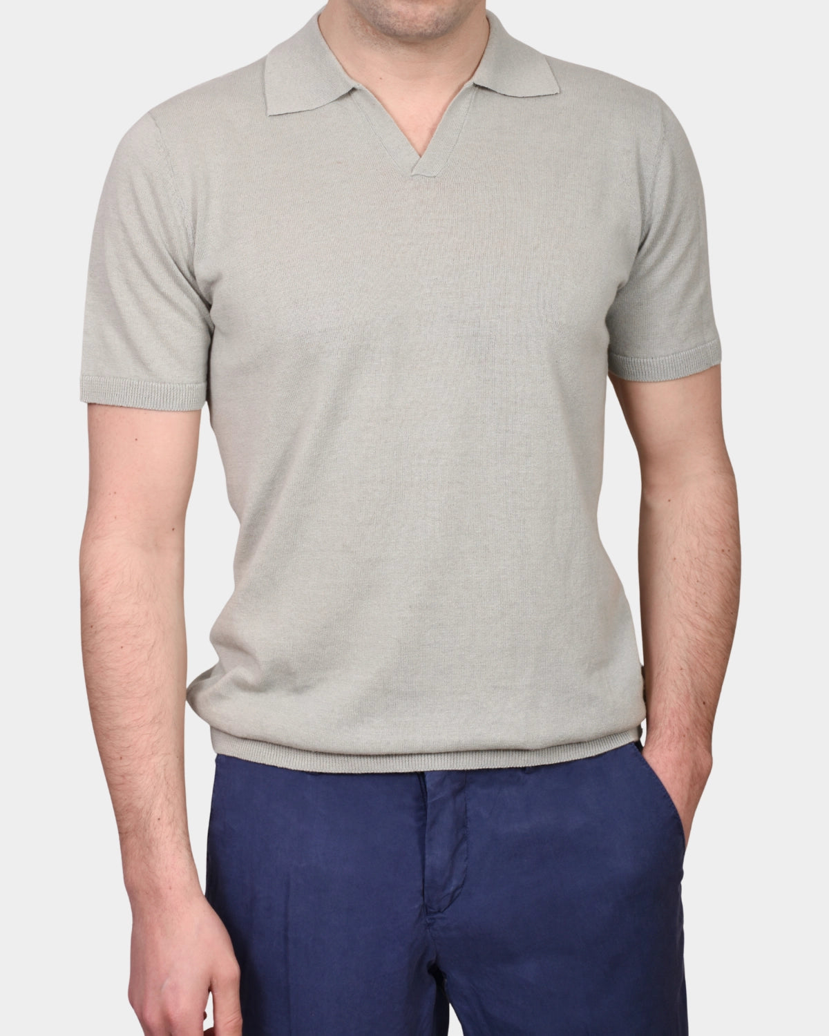 Open Polo Linen Blend - Water Green - Hugo Sthlm