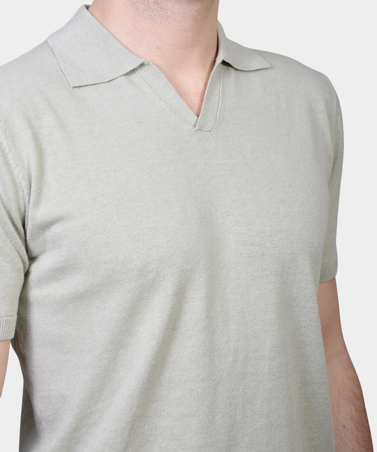 Open Polo Linen Blend - Water Green - Hugo Sthlm