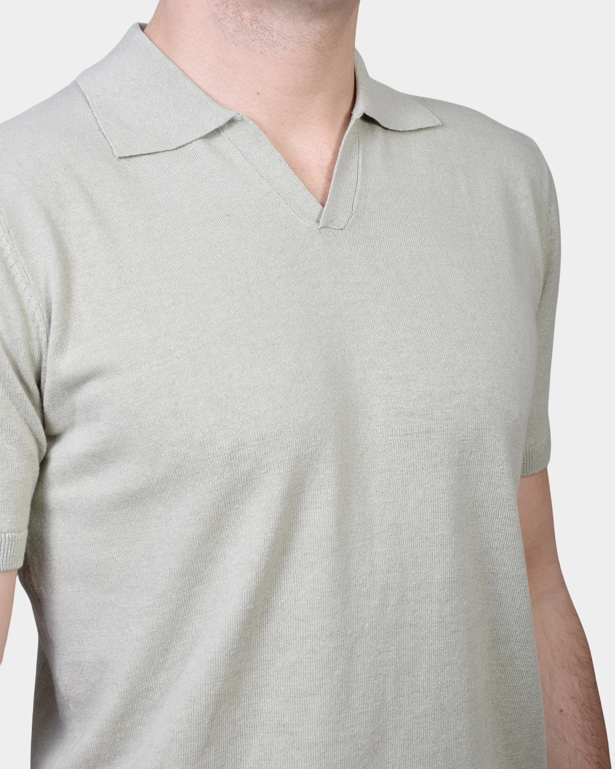 Open Polo Linen Blend - Water Green - Hugo Sthlm