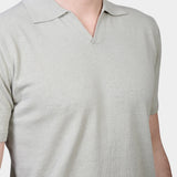 Open Polo Linen Blend - Water Green - Hugo Sthlm