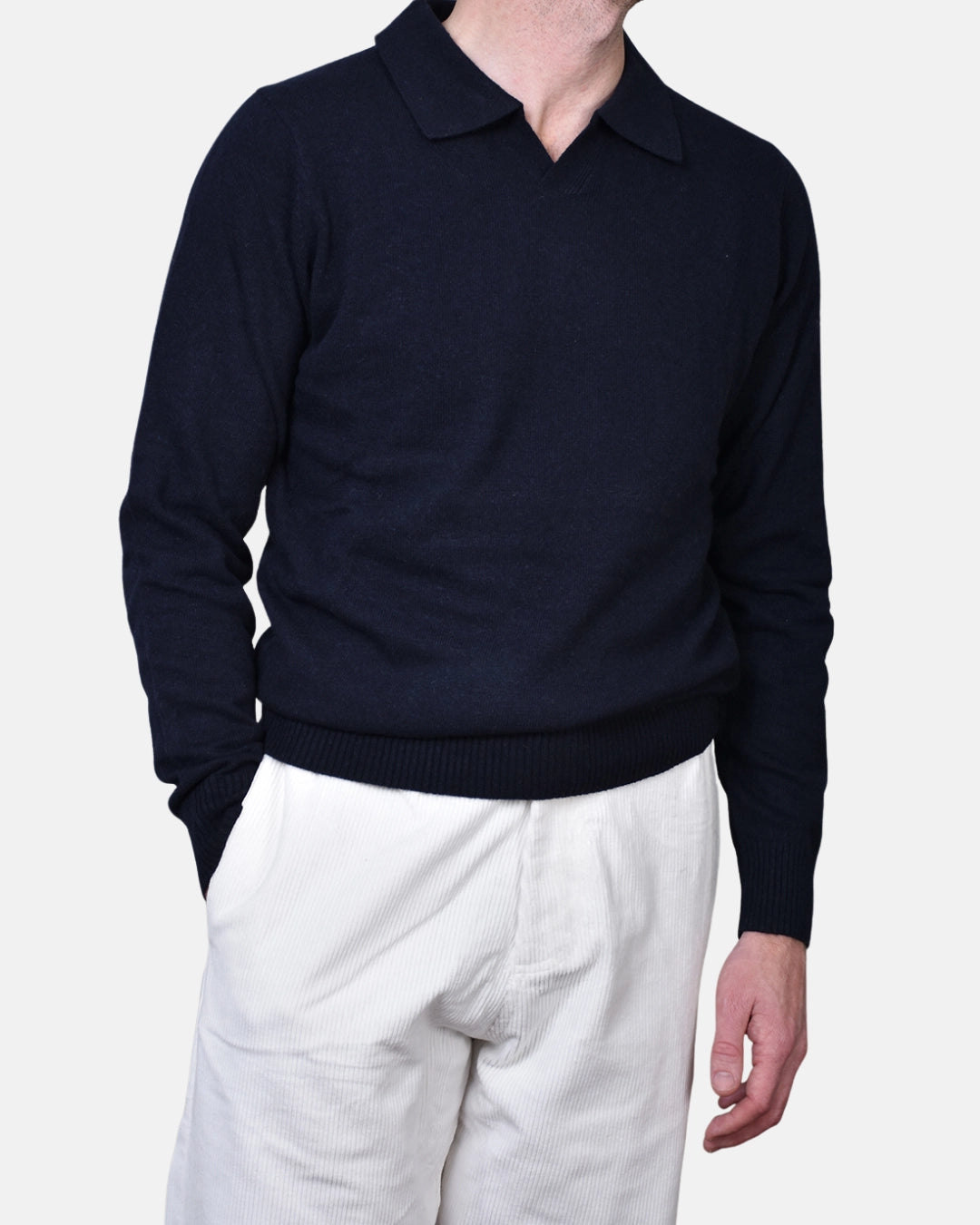 Open Polo Long Sleeve Cash/Blend - Navy - Hugo Sthlm