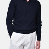 Open Polo Long Sleeve Cash/Blend - Navy - Hugo Sthlm