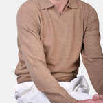 Open Polo Long Sleeve Cash/Blend - Sand - Hugo Sthlm