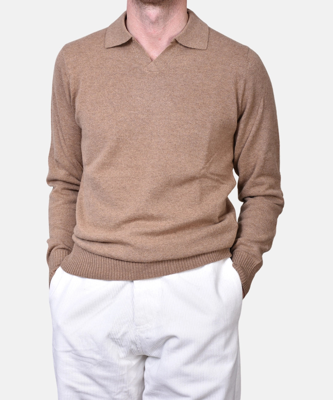 Open Polo Long Sleeve Cash/Blend - Sand - Hugo Sthlm