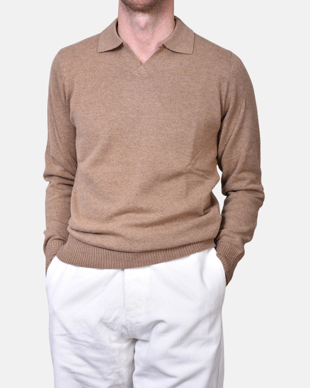 Open Polo Long Sleeve Cash/Blend - Sand - Hugo Sthlm