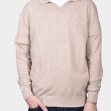 Open Polo Long Sleeve Cash/Blend - NATURAL - Hugo Sthlm