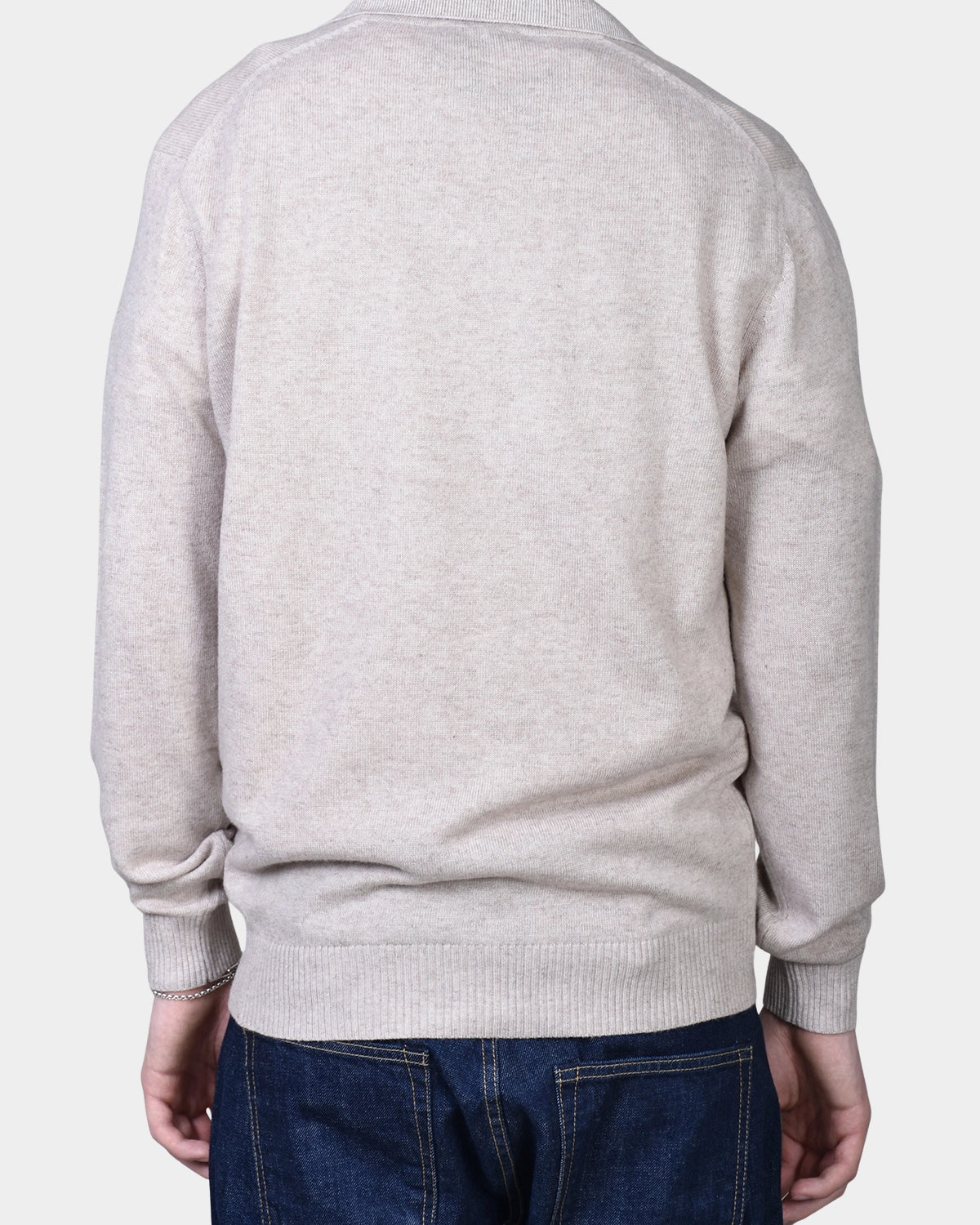 Open Polo Long Sleeve Cash/Blend - NATURAL - Hugo Sthlm