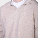 Open Polo Long Sleeve Cash/Blend - NATURAL - Hugo Sthlm