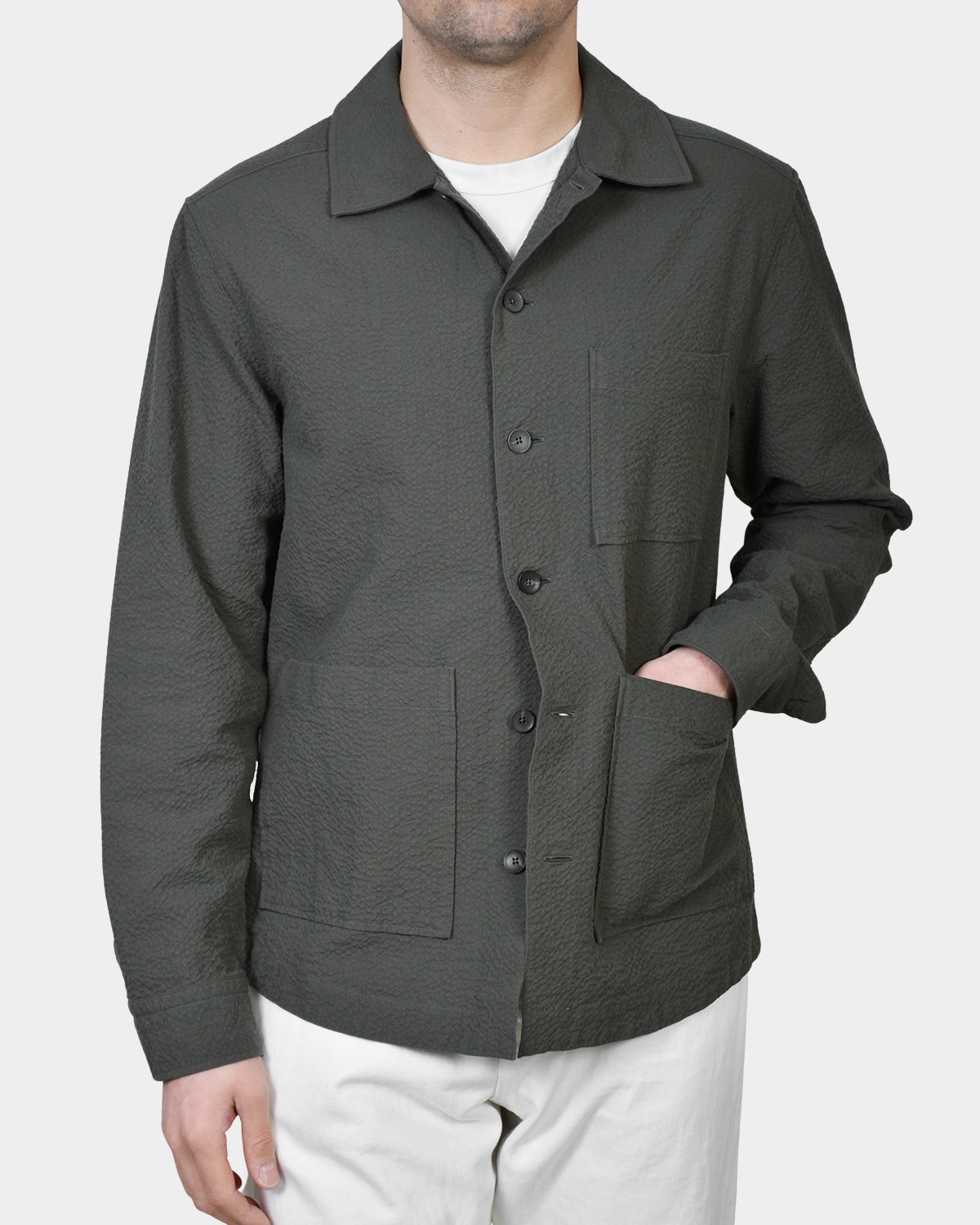 Overshirt Seersucker - Green - Hugo Sthlm