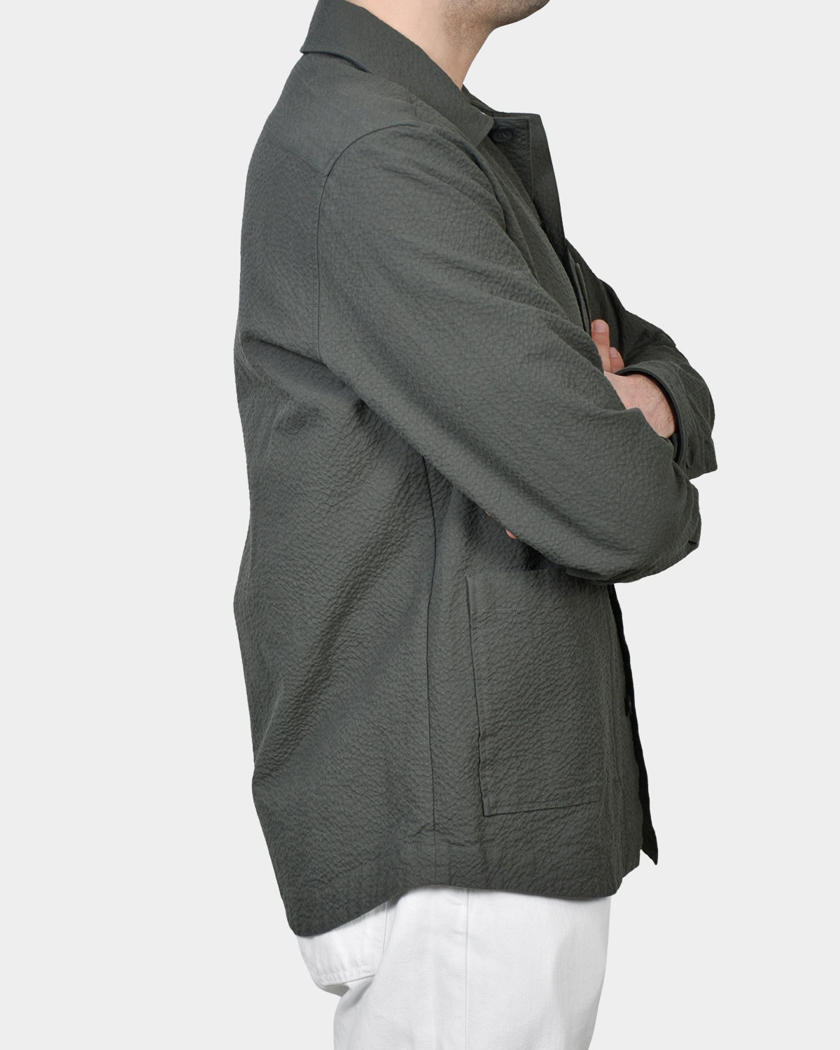 Overshirt Seersucker - Green - Hugo Sthlm