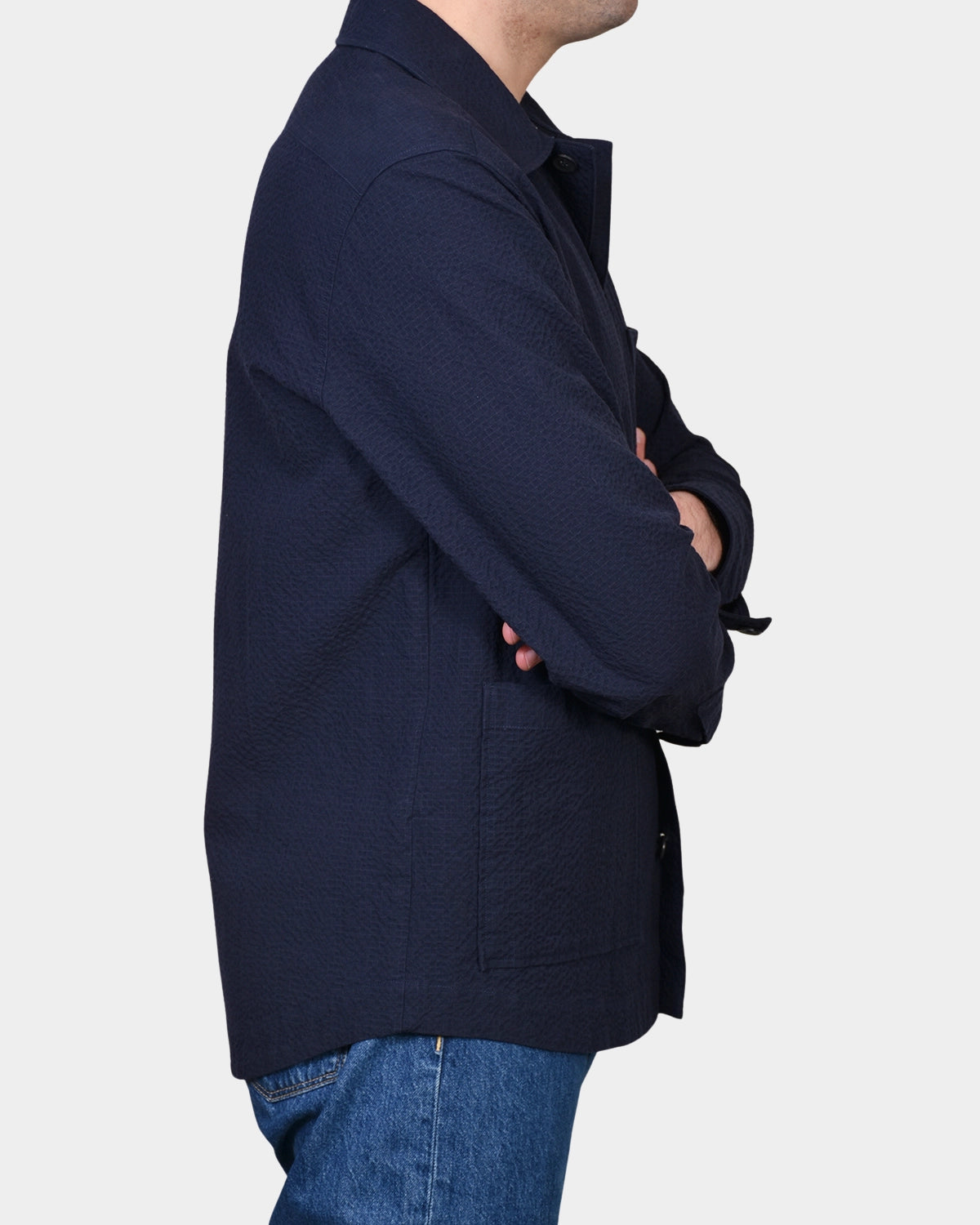 Overshirt Seersucker - Navy - Hugo Sthlm