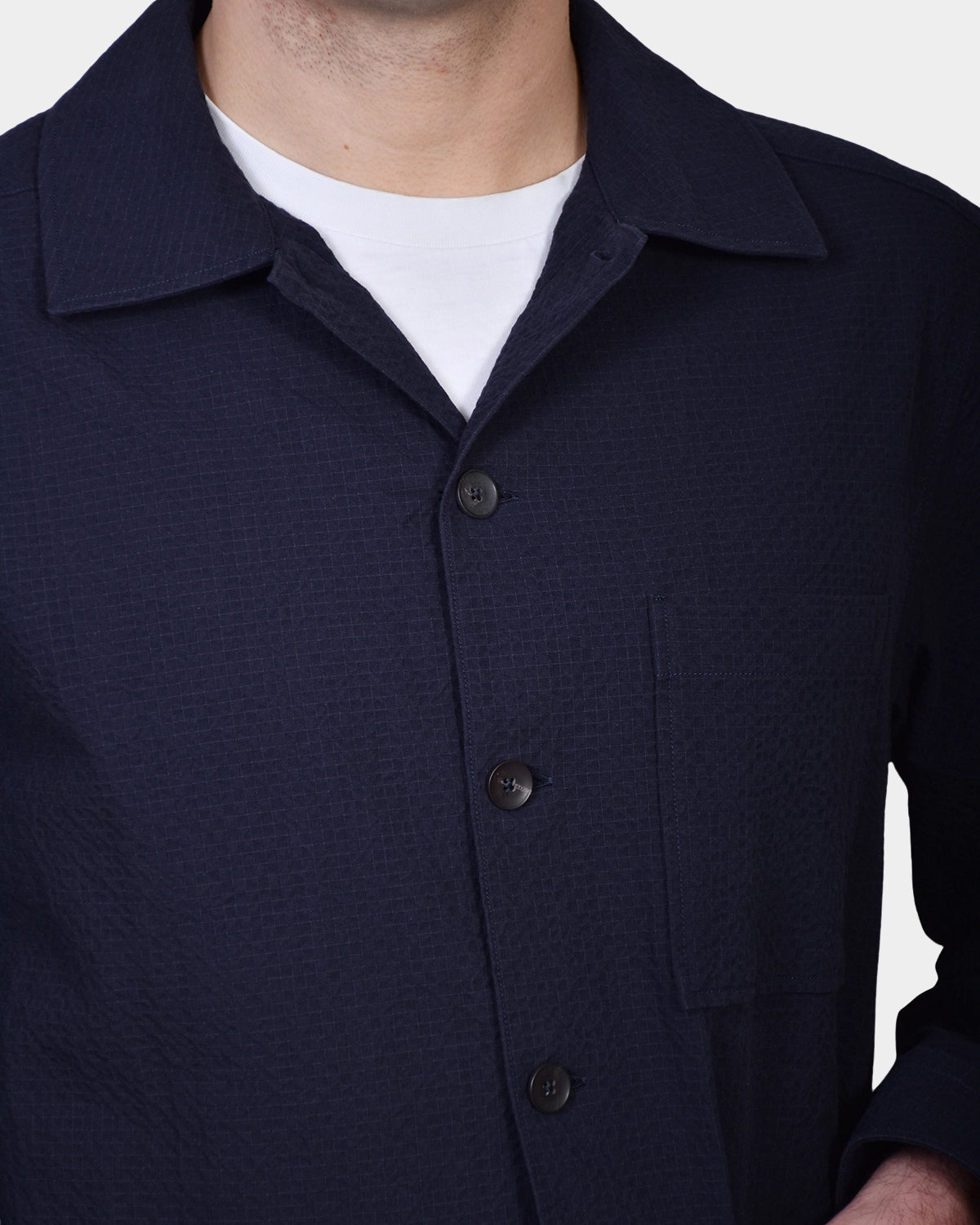 Overshirt Seersucker - Navy - Hugo Sthlm