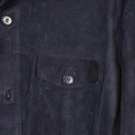 Overshirt Suede Leather - Navy - Hugo Sthlm