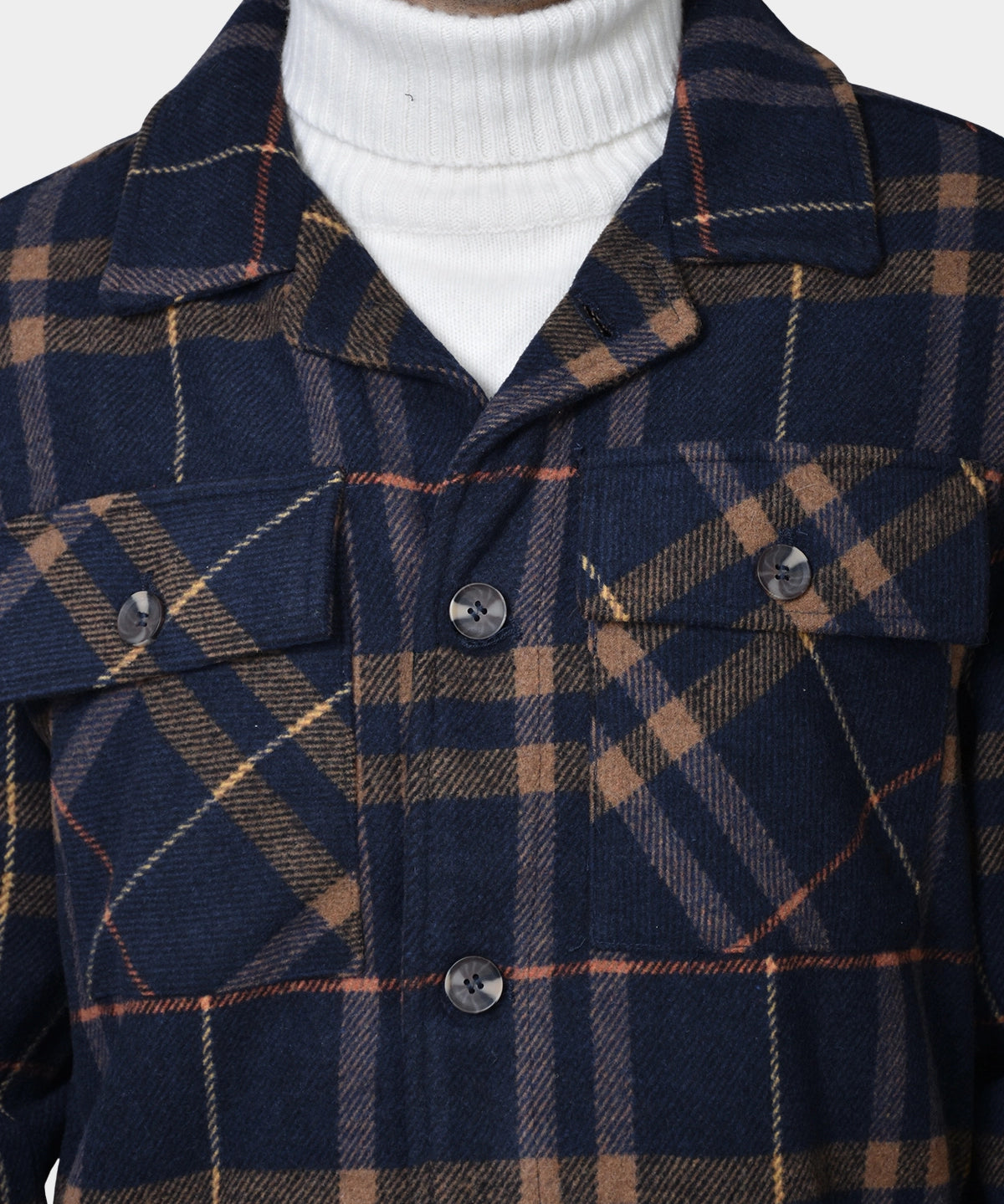 Overshirt Check - Navy Beige - Hugo Sthlm