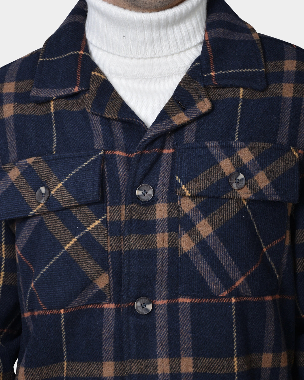 Overshirt Check - Navy Beige - Hugo Sthlm