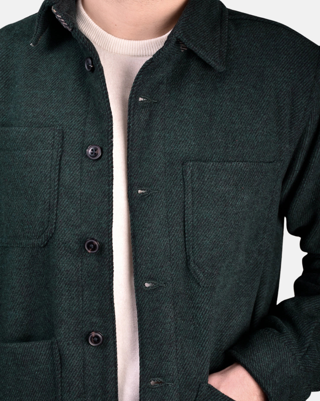 Overshirt Wool Mix - Green - Hugo Sthlm