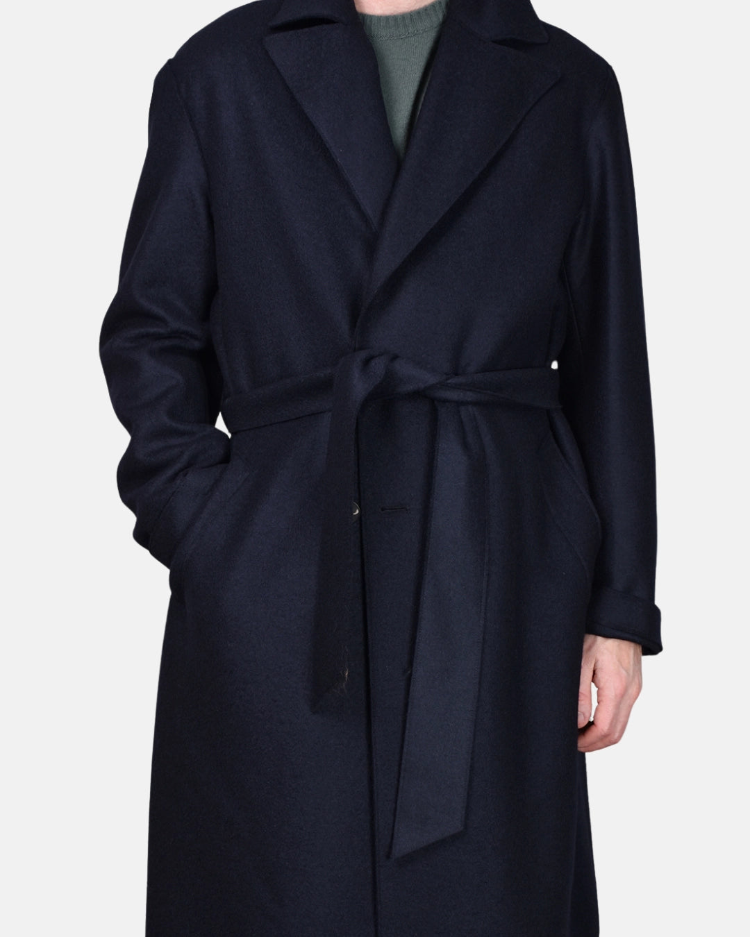 Oversized Coat Boiled Wool - Navy - Hugo Sthlm