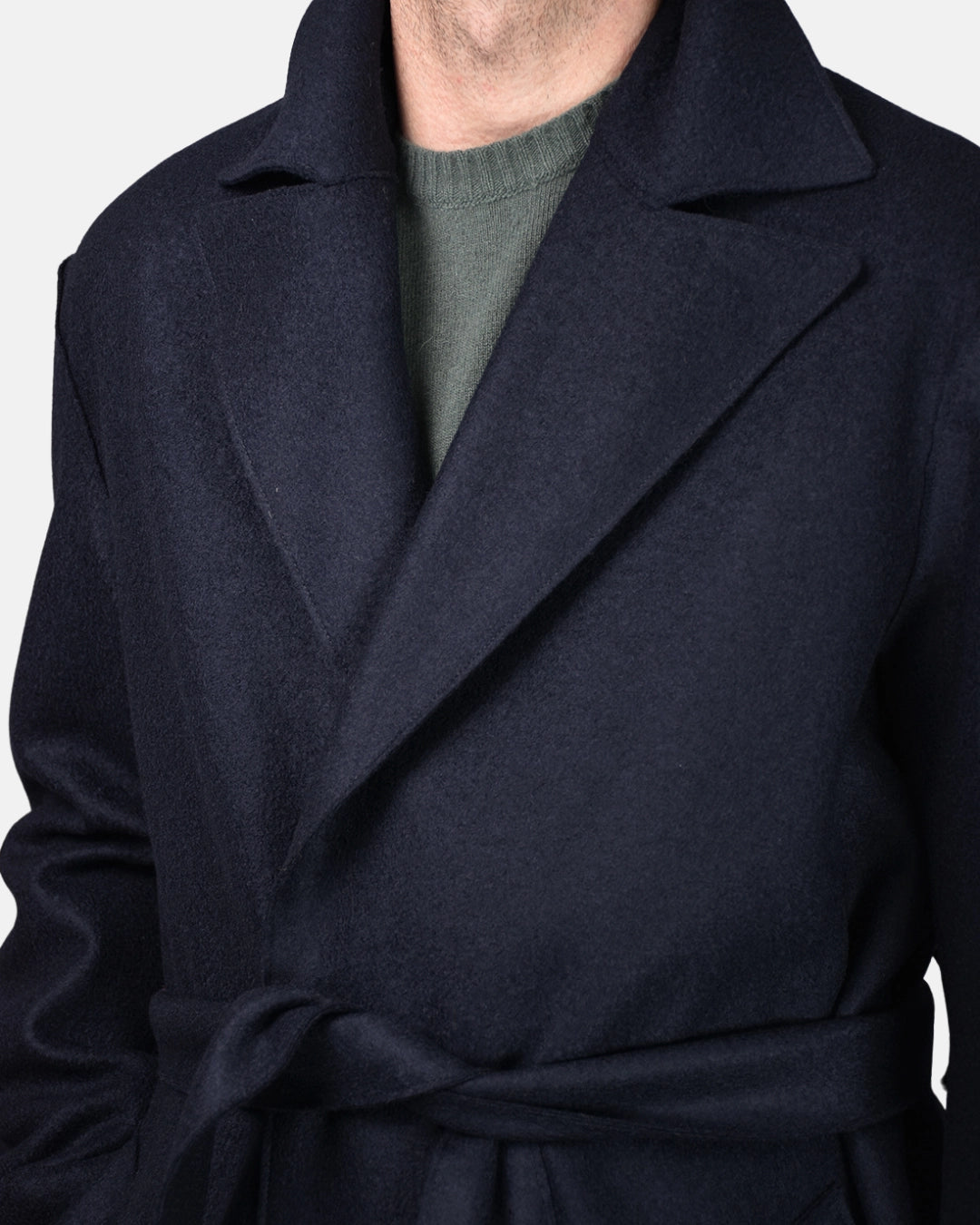 Oversized Coat Boiled Wool - Navy - Hugo Sthlm