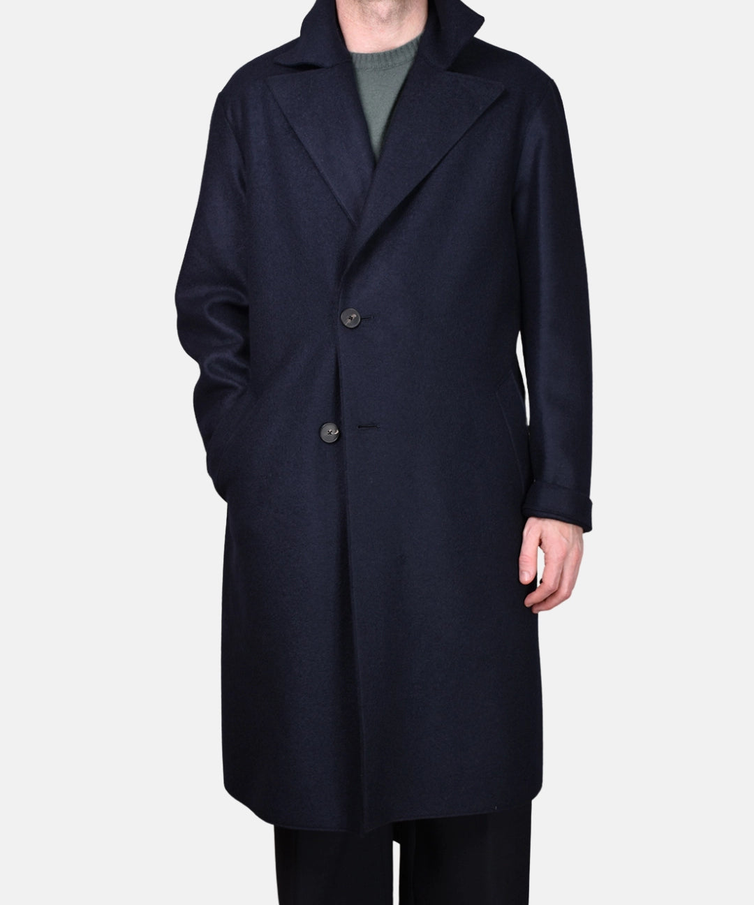 Oversized Coat Boiled Wool - Navy - Hugo Sthlm