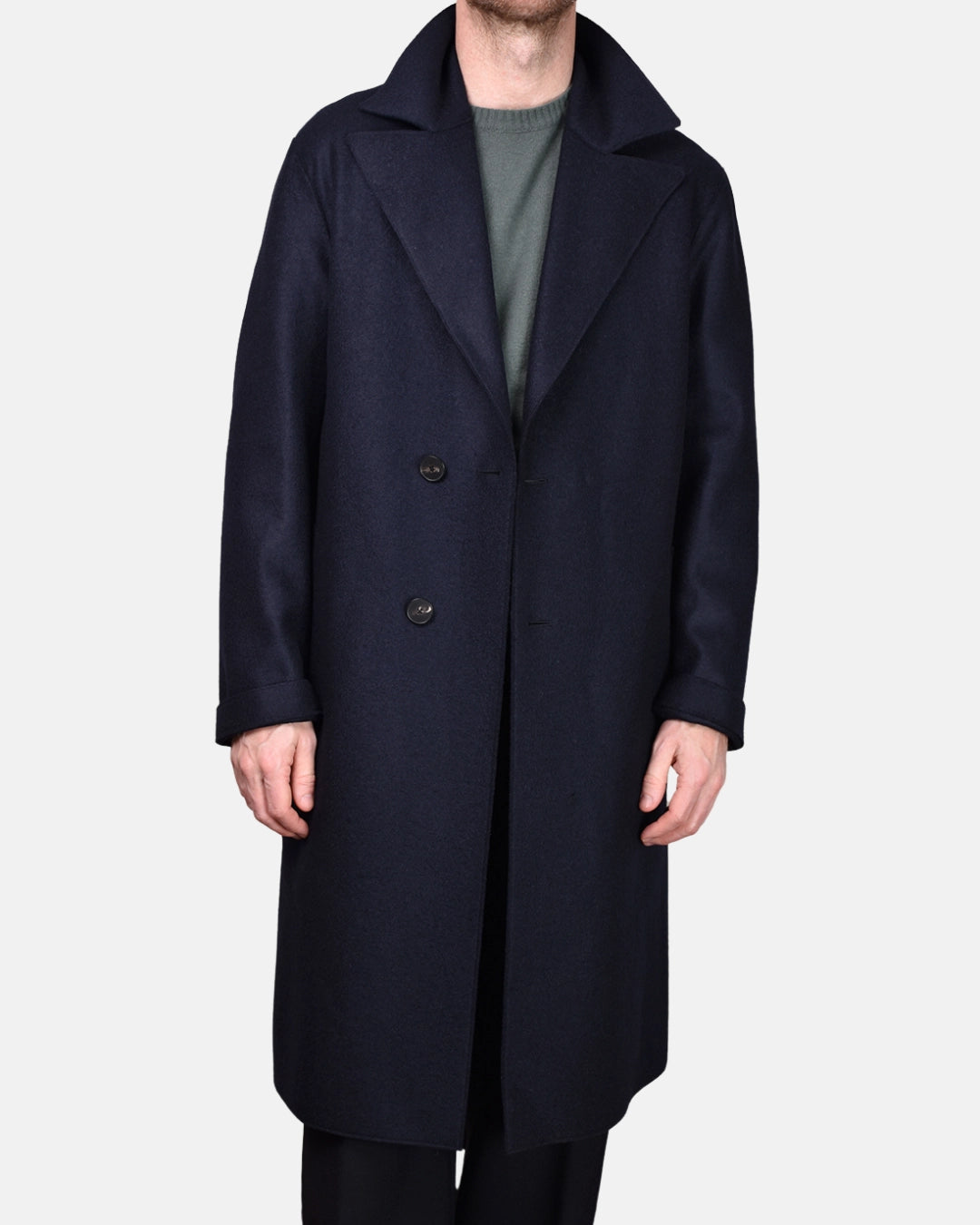 Oversized Coat Boiled Wool - Navy - Hugo Sthlm