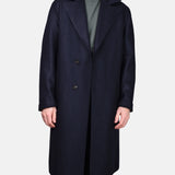 Oversized Coat Boiled Wool - Navy - Hugo Sthlm