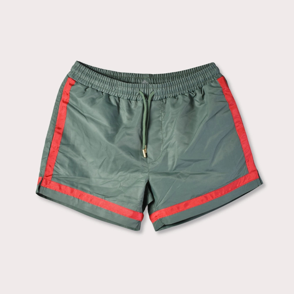 Pacific Bathing Trunks - Four Leaf Green/ Bright Red - Hugo Sthlm