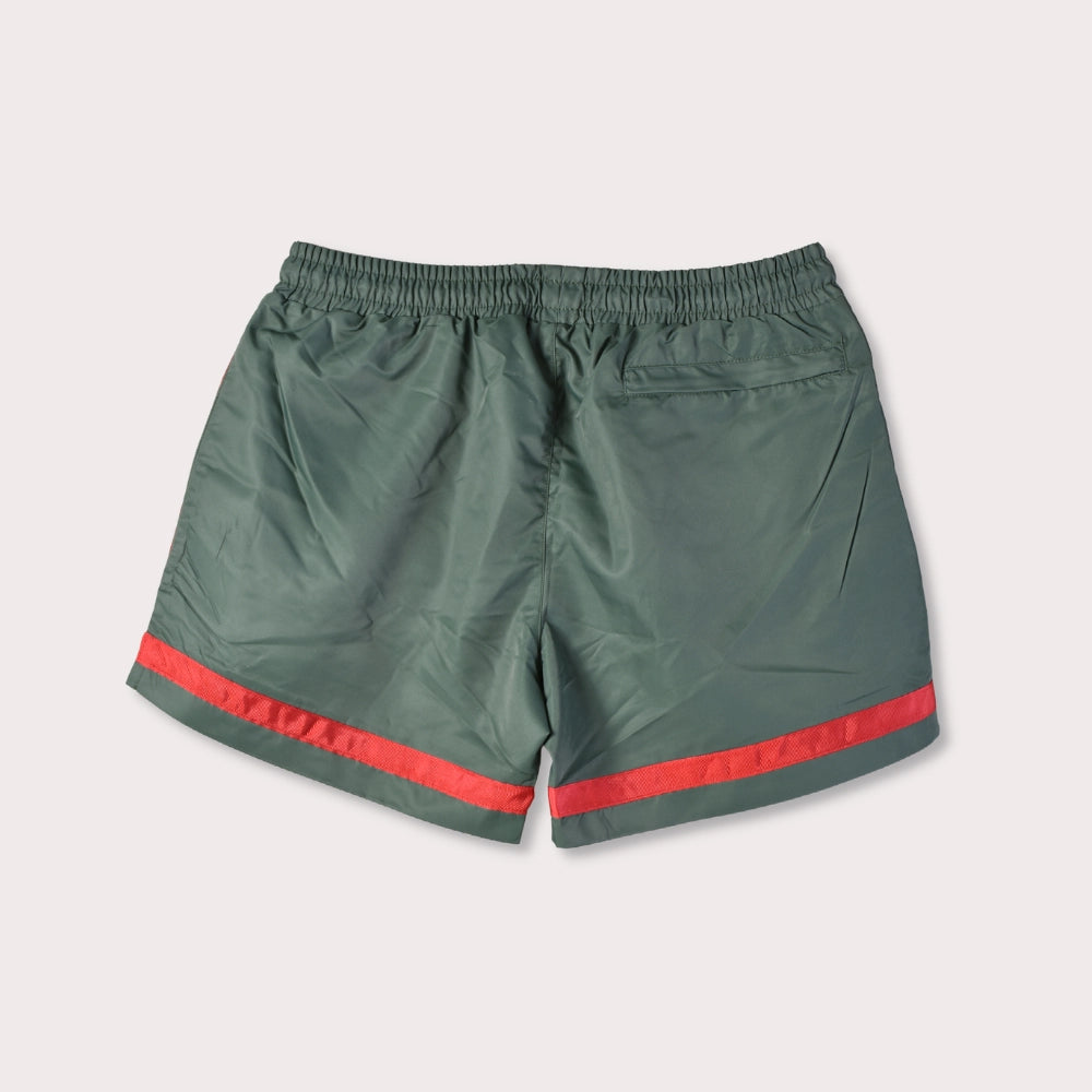 Pacific Bathing Trunks - Four Leaf Green/ Bright Red - Hugo Sthlm