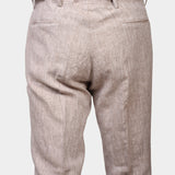 Peak Lapel Linen Suit - Beige