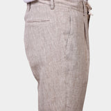 Peak Lapel Linen Suit - Beige