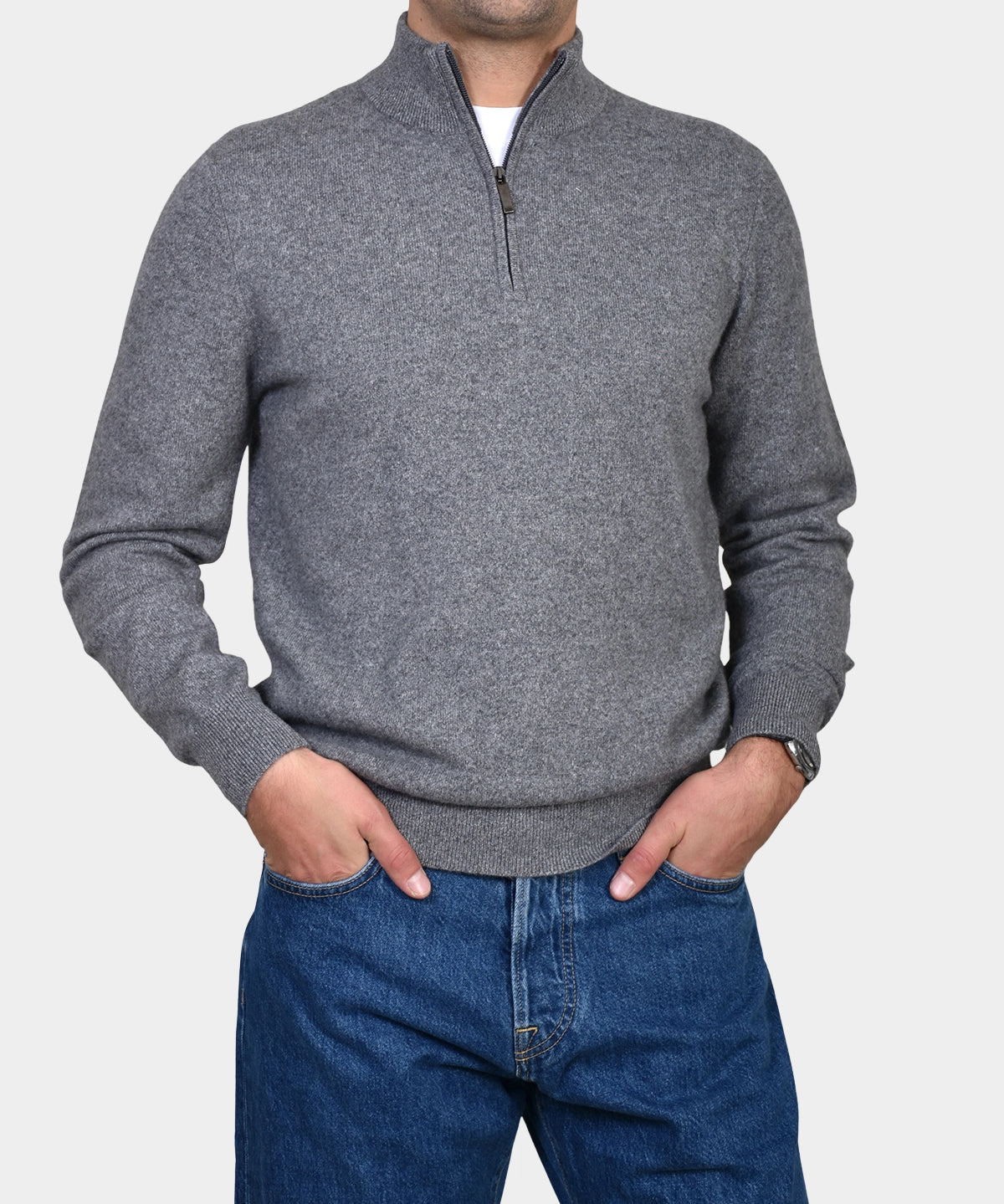 Polo Neck 100% cashmere - L Grey - Hugo Sthlm