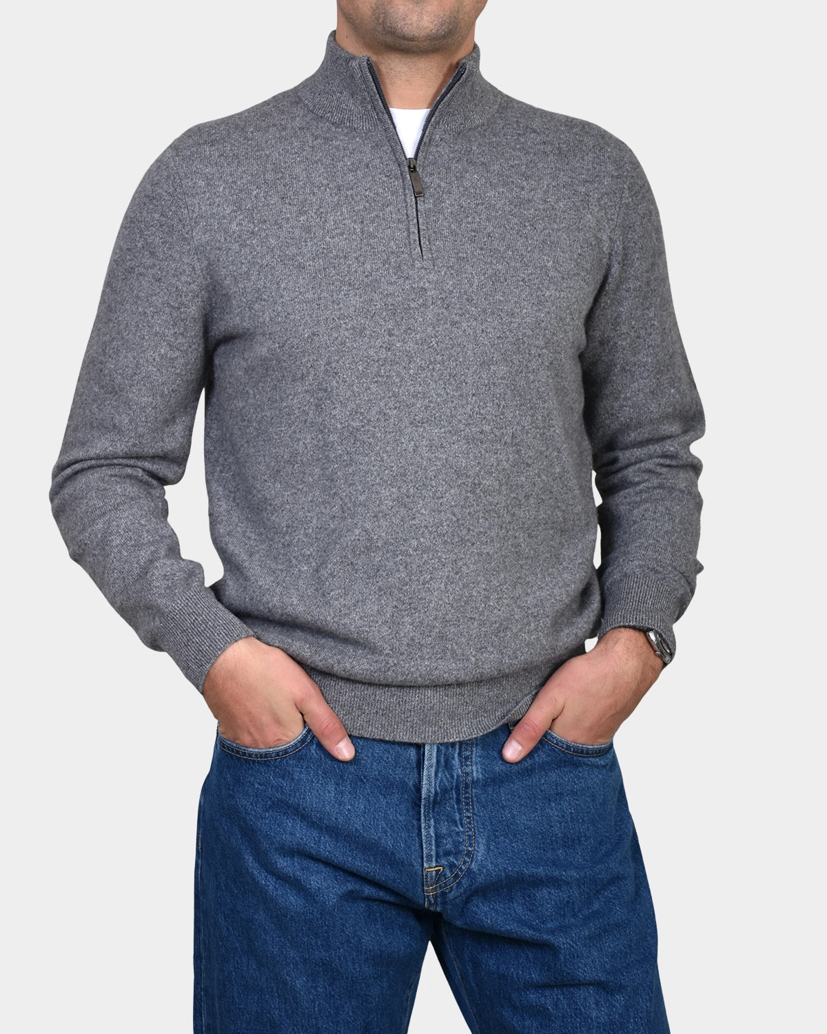 Polo Neck 100% cashmere - L Grey - Hugo Sthlm