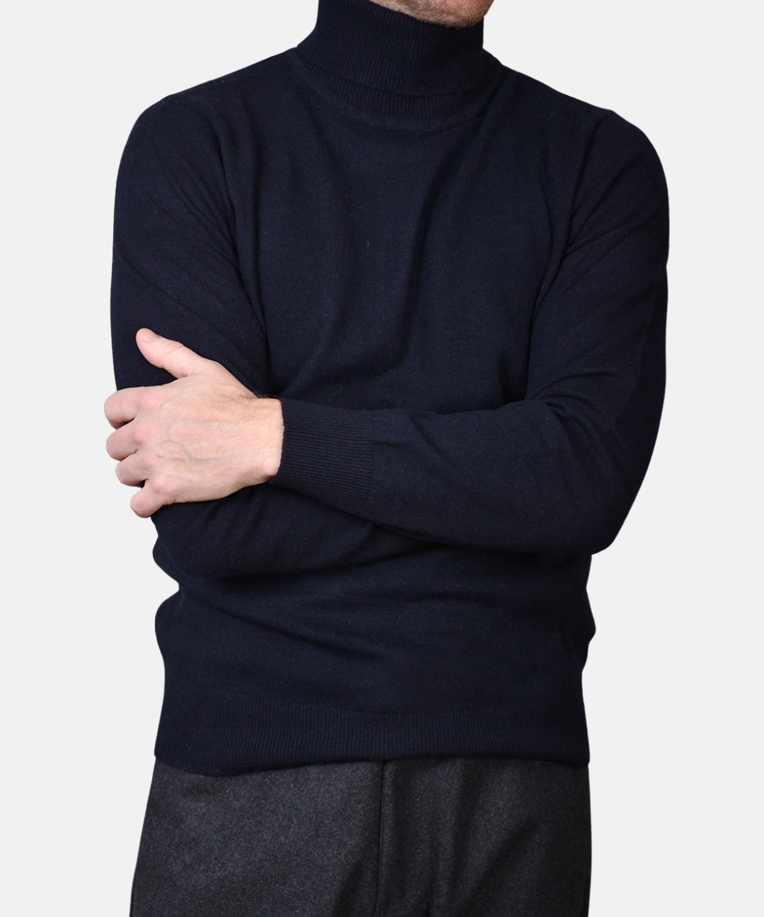 Rollneck Cash/Blend - Navy - Hugo Sthlm