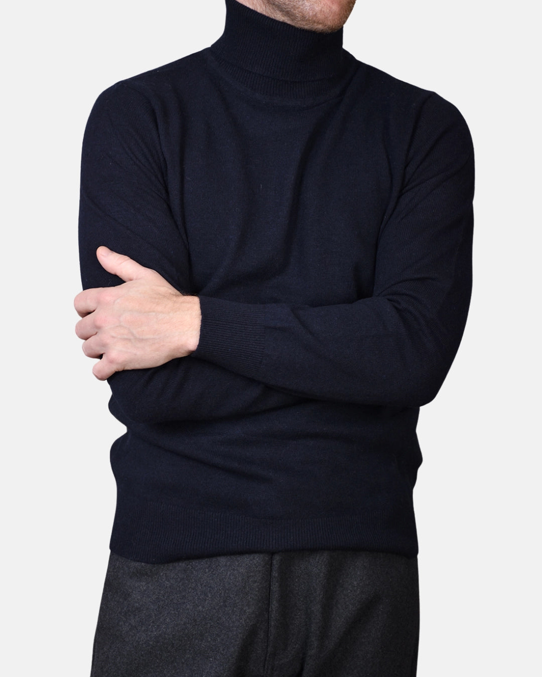 Rollneck Cash/Blend - Navy - Hugo Sthlm