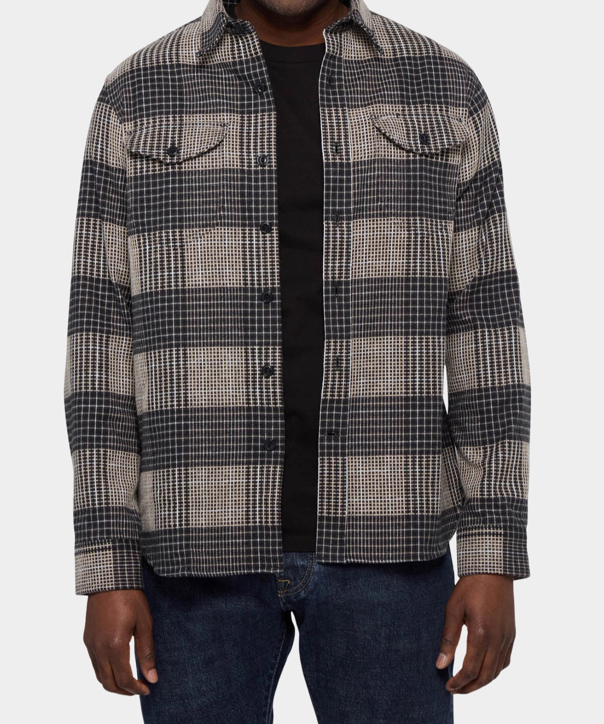 Post Man Shirt heavy Flannel Check - Black - Hugo Sthlm