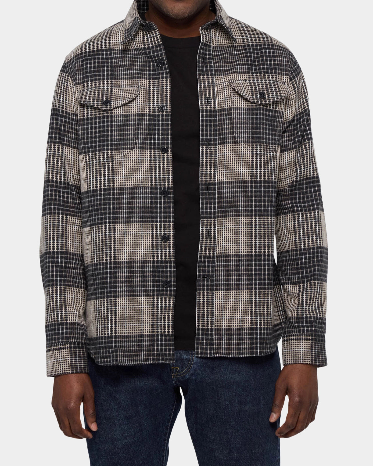 Post Man Shirt heavy Flannel Check - Black - Hugo Sthlm