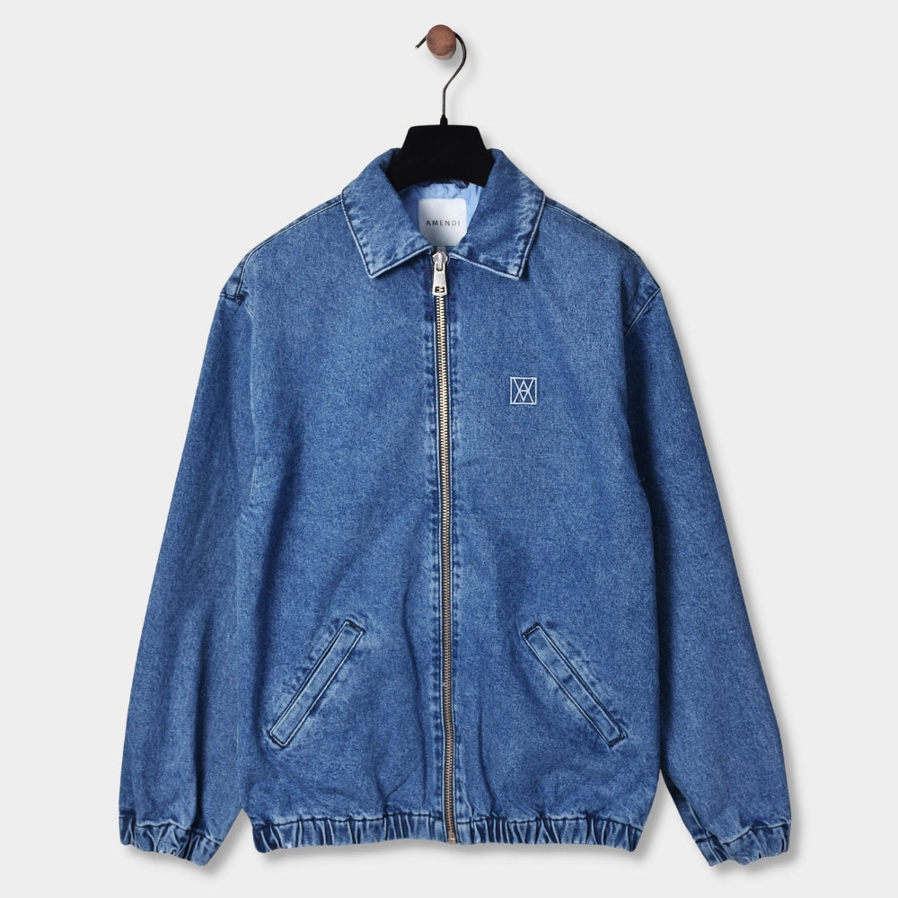 ROLF ZIP DENIM JACKET - SMOOTH BLUE - Hugo Sthlm