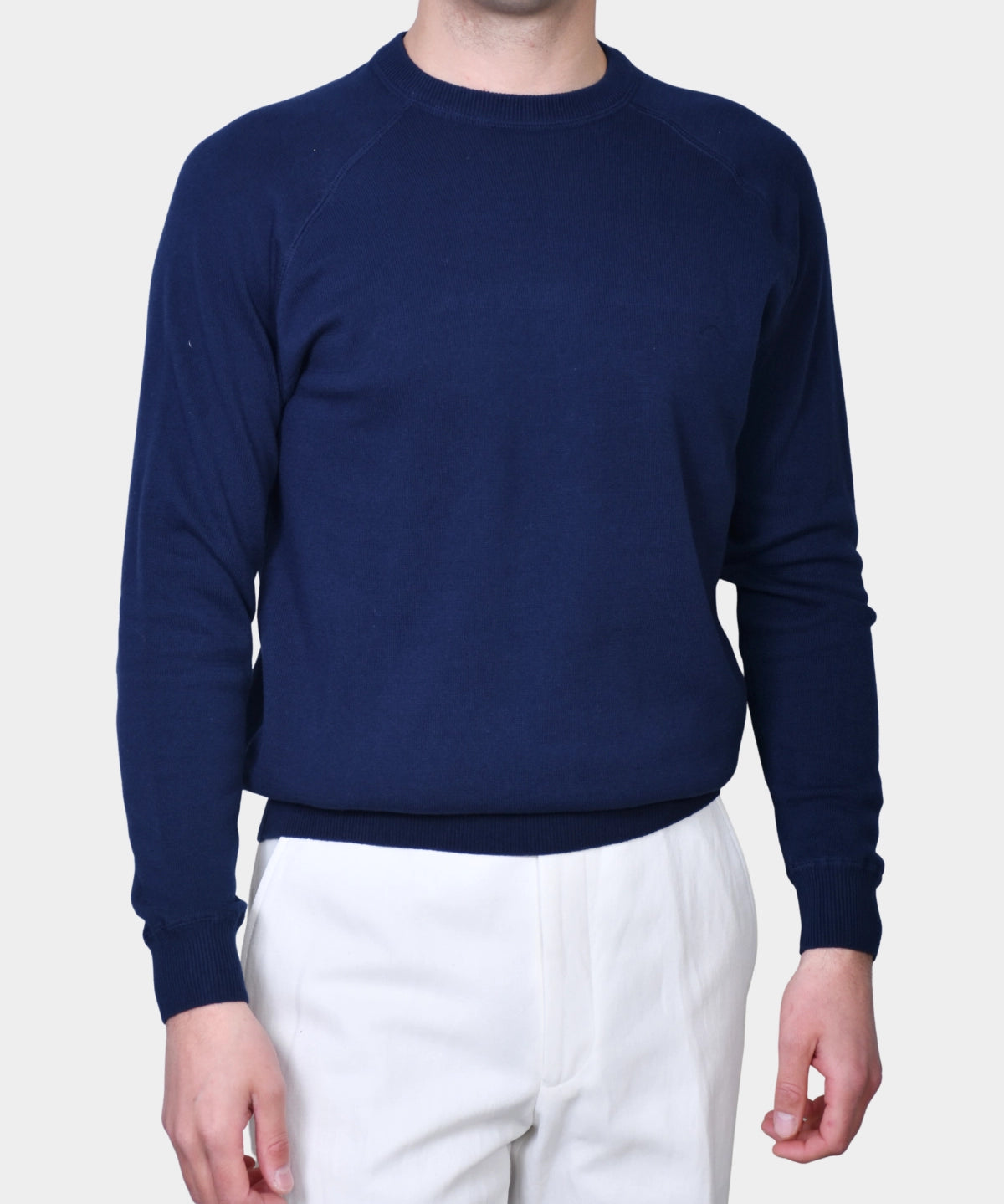 Raglan Cotton Knit - Blue - Hugo Sthlm
